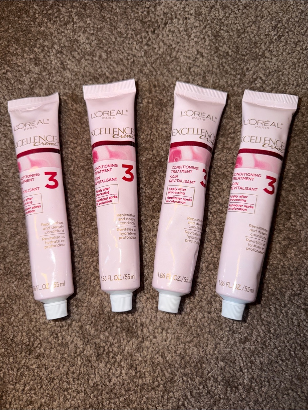 Set of 4 L’Oréal Excellence Creme Conditioning Treatments New